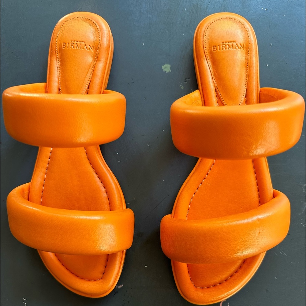 Brand new orange Sandal great for summer .